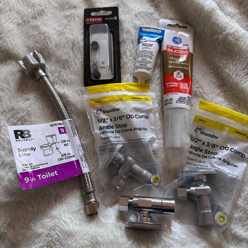 Plumbing Supply Bundle with Valves, Supply Line, Faucet Seats and Springs, etc